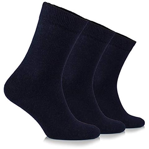Junix Women’s Crew Casual Cotton Socks 3 Pack Business Dress for Shoe Size 6-9 & 9-12 (Shoe Size: 6-9, Dark Navy) Cover