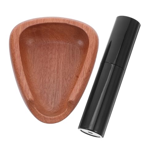 Amosfun 胡桃木製コーヒー豆計量カップ 静電防止加工 エスプレッソ用多機能計量スプーン 茶葉兼用 小型コーヒー粉受け皿 ブリューイング用