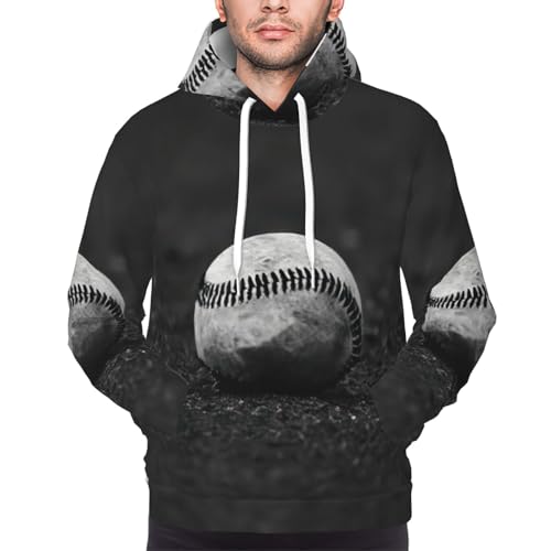 Sweat à capuche imprimé baseball homme EdWal pull polyester avec poche