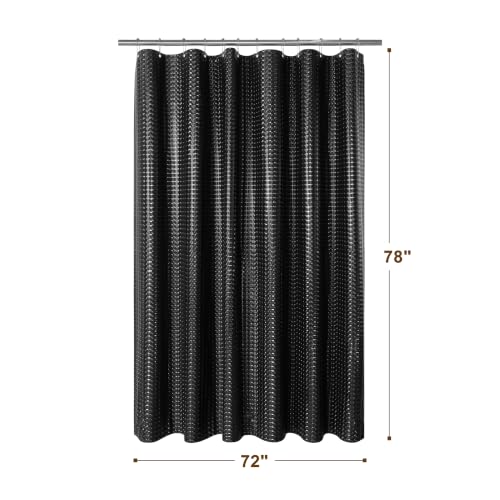 Image of Barossa Design 72x78 Long Shower Curtain Liner Dimensional Black