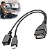 Qtksceadlnce Adattatore 2 in 1 da micro USB a USB OTG, cavo di alimentazione, hub portatile, splitter di espansione per connettività, compatibile con dispositivi Android immagine