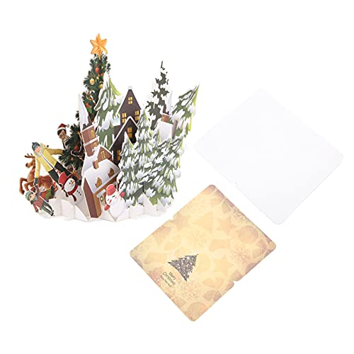 Nurnesy Cartão de feriado tridimensional, papel decorativo em forma de festa de Natal com envelope,