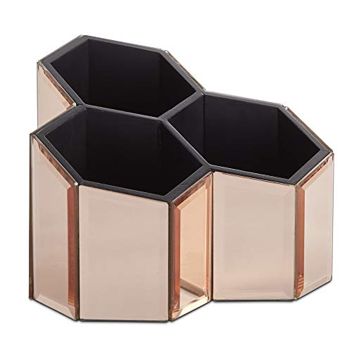 Preisvergleich Produktbild Beautify Trio Topf roségold verspiegelt - Aufbewahrung / Organiser / Aufgeräumter Tisch (roségold)