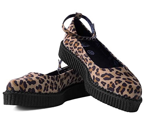 T.U.K. Shoes Leopard Pointed Ballet Ankle Strap Creeper Sneaker Flats for Women2