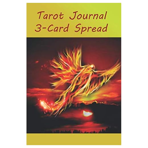 Tarot Journal 3-Card Spread: Tarot Diary for Daily Draw Tracker - Compact 6x9in - Phoenix Notebook Glossy Finish - 200 Page Fill-In