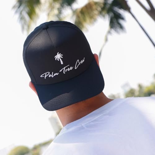 Image of Palm Tree Crew Men's Adjustable Snapback Embroidered Logo Crew Hat