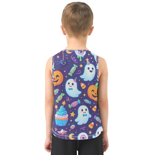 JUNZAN Hallooween Sweets Boys Athletic Tank Top Sleeveless Summer Vest Tee Youth Undershirt for Surfing Vacation Swim 3T3