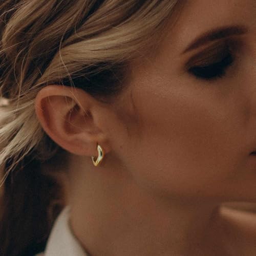 14K Gold Hoop Earrings for Women Gold Earrings for Women Hoop Earring for Womens Hoops Elegant Small Huggie Hoops Earring for Womens 18mm4