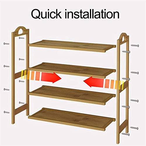 Image of TARKAN 3 Shelf Multipurpose Bamboo Mini Shoe Rack, Storage Organizer Stand for Home (6 Pairs)