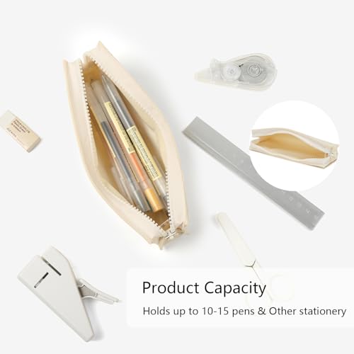 Image of Oxford Fabric Pencil Case Lightweight and Durable Ideal Pencil Pouch (Cream /Oxford,Oxford Fabric)