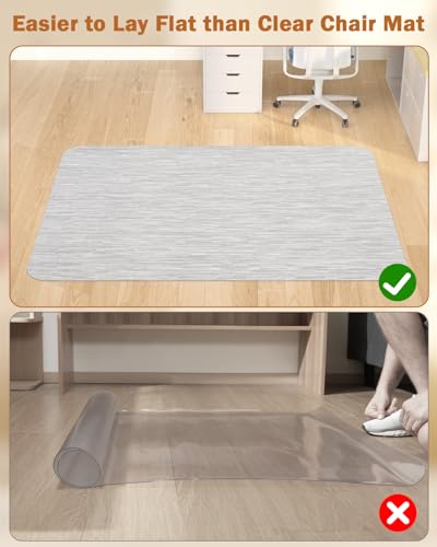Image of Blvornl Office Chair Mat for Hardwood Floor, 35.4 inch*47.2 inch Desk Computer Chair Mat for Hard Wood, Large Anti-Slip Hard Floor Protector, PVC Mat Desk Rug for Office and Home Silver Grey