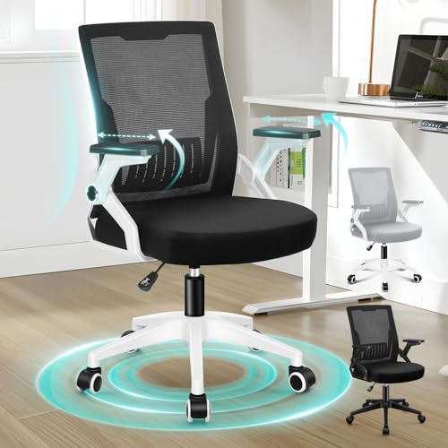ALFORDSON Bürodrehstuhl, Hochlehner Netzstoff Gaming Sitz, Ergonomische Verstellbare Bequeme Armlehnen, Ideal für Homeoffice, Schreibtisch, Conrad, Schwarz & Weiß