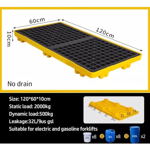 Modular Spill Containment Pallet - Durable Anti-Leakage Platform for Oil and Chemical Storage(120 * 60 * 10cm)