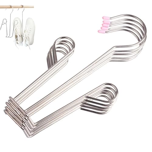 5 Piezas de 10 × 6 Pulgadas de Acero Inoxidable de Acero Inoxidable Ganchos para colgadores de Zapatos, Rejilla para el Organizador de Calzado Anti-Deslizamiento para Puerta, Armario, Dormitorio