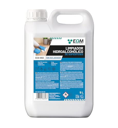 EQM - ECO-902 - Limpiador Hidroalcohólico de Superficies - 5L - Limpieza de zonas de alto contacto – Acción inmediata, sin aclarado, no deja residuos