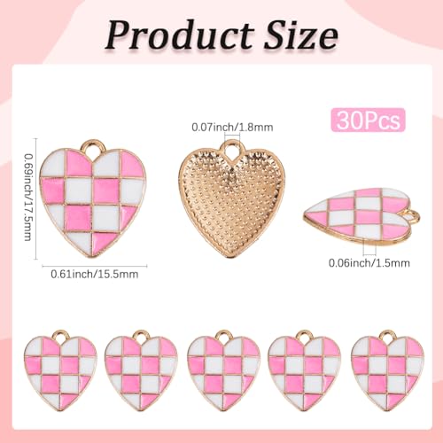 Kit 30 breloques cœur rose pour fabriquer un cadeau de Saint Valentin unique - 3