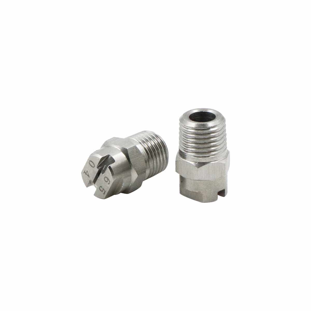 Boquilla Pulverización Alta Presión Punta - Ventilador Limpiador Piezas Pulverizador Conexión Accesorio de Acero Inoxidable 65 Grados Orificio 1,3mm Conexión Rosca 1/4 '', 4 Pcs