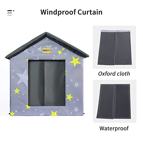 Jiupety Dog House Outdoor For Medium Small Dogs,Dog Bed Indoor Outdoor,Weatherproof Feral Cat Dog House For Puppy,Rabbits.outside Cats Shelter,Enclosed Pet Box,Soft Cave Movable Insulated,Gray #TOP5