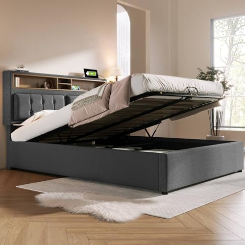 Letto Singolo Imbottito In Ecopelle - Testiera Regolabile Con LED 140x200 Cm Crema
