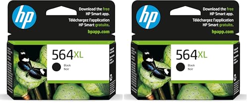 HP 564XL Black High-Yield Ink | Works with DeskJet 3500; OfficeJet 4620; PhotoSmart B8550,C6300,D5400,D7560,5510,5520,6510,6520,7510,7520,Plus,Premium,eStation Series | CN684WN,(Pack of 2)