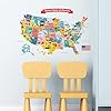 DECOWALL SG2-1906 USA Kids Wall Stickers Wall Decals Peel and Stick Removable Wall Stickers for Kids Nursery Bedroom Living Room decor