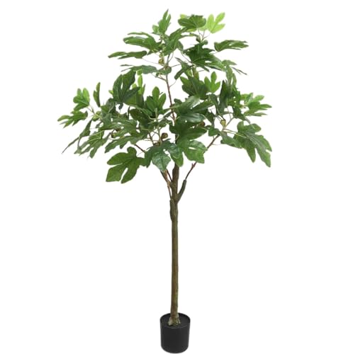 WOTZOV Plantas Falsas Planta Artificial Higuera Artificial Árbol Falso con Fruta Planta Artificial Interior Exterior Sin Maceta Plantas Artificiales Interior Exterior