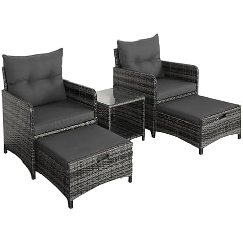 Panana Rattan Garden Furniture Set with Cushions Cover