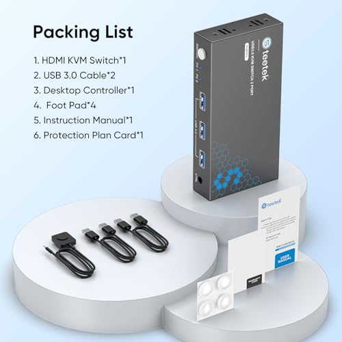 Hearvo STK-S7232H-08081 Usb 3.0 Hdmi Kvm Switch 1 Monitors 2 Computers, 4K@60Hz Kvm Switches thumb #7