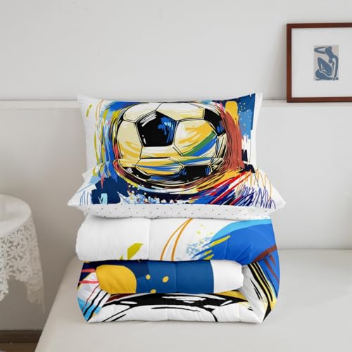 Image of Feelyou Soccer Bedding Set Queen Size for Kids