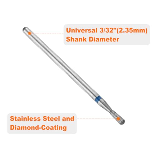 Set de 5 Fresas Diamante 120-140 Grit 2mm x 5mm para Cerámica miniatura 4