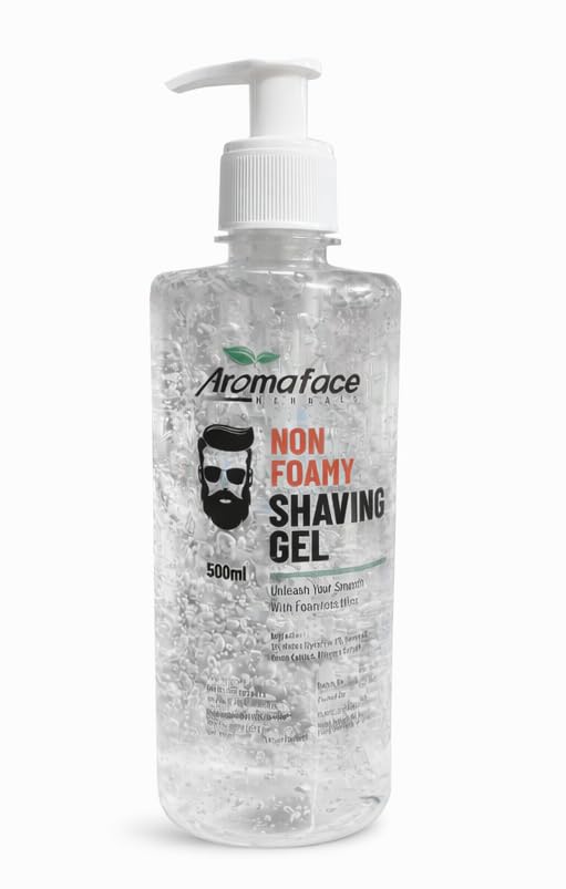 SRIYANSI Non-Foamy Shaving Gel for Men – 500ml | Transparent Gel for Precise, Smooth Shave | Skin-Friendly with Aloe Vera & Glycerin