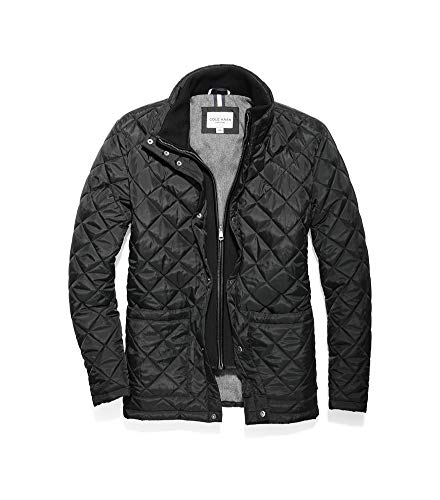 Cole Haan Diamond Quilted Jacket w/Knit Bib Black XL