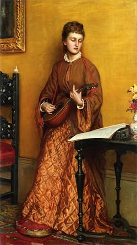 Tableaux peinture sur toile le joueur de mandoline de Valentin Prinsep en taille 60x90cm