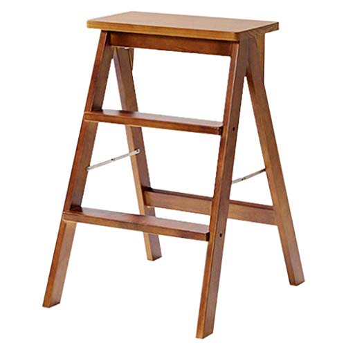 Taburete de escalada interior de madera maciza y escalera portátil plegable DASHADAO 2