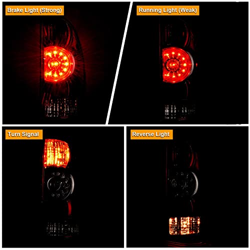 Image of Tail Lights Compatible With 2005-2015 Tacoma Left and Right Side | LED and Halogen, Driver and Passenger Side, w / Bulb and Harness, Taillight Brake Signal Assembly