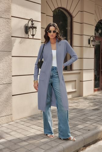 Image of GRACE KARIN Essential Solid Open Front Maxi Long Knitted Cardigan Sweater for Women