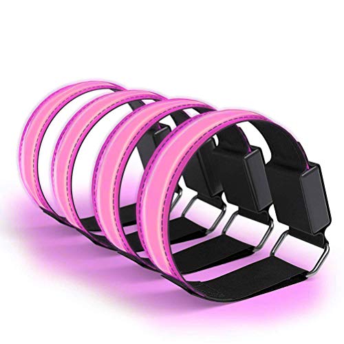 Yunobi Brassard LED lumineux USB Réfléchissant Bande Brassard Brassard Brassard de Sécurité Lumières Réfléchissantes pour Femmes Hommes Enfants Jogging Outdoor Running Sport Cover