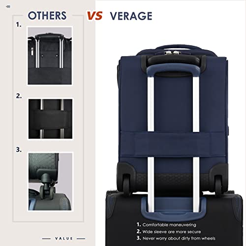 Image of Verage 2 Wheels Underseat Luggage, Navy, Rolling