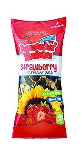 Amazin' Raisin Flavor Infused Raisins + Sunflower Seeds Snack Trail Mix 24 Count Pack (Orange)