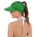 Wide Brim Visor Hats for Women-Lightweight Packable Ponytail Hat, Comfortable Quick-Dry Sun Visor for Casual Green