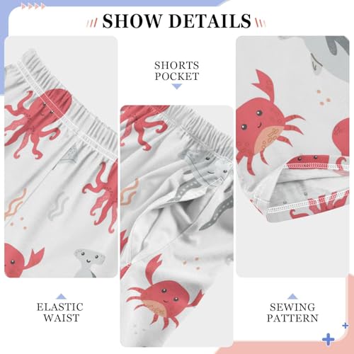 Marine Octopus Stingray Crab Boys Pajama Pants Pajama Bottoms Soft Sleep Pjs Lounge Pants XL4