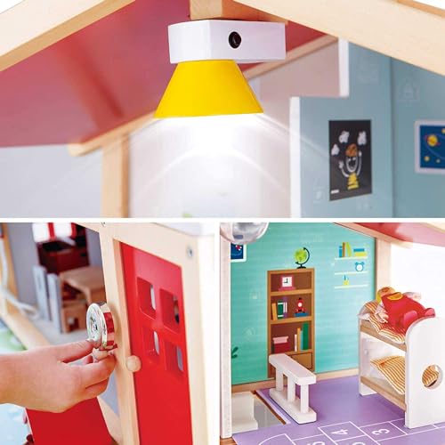 Hape Villa Delle Bambole | Casa Arredata Per Gioco Di Ruolo | Casa Giocattolo A Tre Piani In Legno | Per Bambini Dai 3 Anni - 6