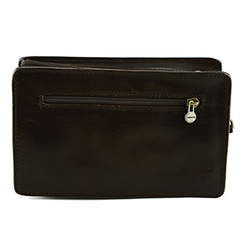 Sac à main pour homme cuir véritable fait en Italie marron foncé pour ranger vos documents - 3