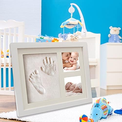 Discoball Baby Handprint Kit and Footprint Picture Frame Clay Kit, Hand and Foot Prints Casting Keepsake Baby Gift