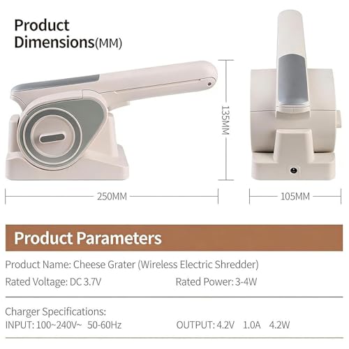 Rallador eléctrico de queso recargable inalámbrico miniatura 4
