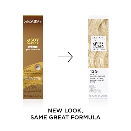 Image of Clairol Professional Permanent Cream Hair Color | 100% Gray Coverage | Blonde, Brown, Black, & Red-Violet Shades | Deep Conditioning & Fade Resistant Results