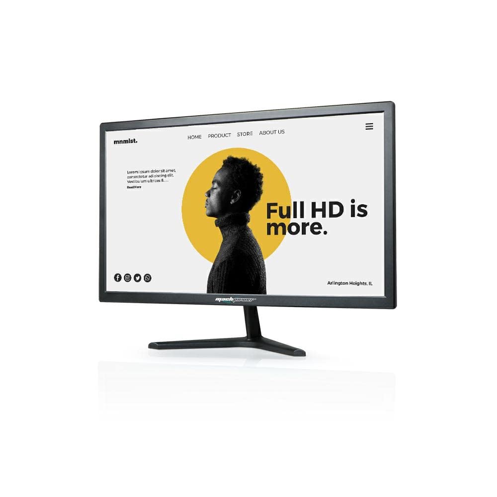 "Mach Power Monitor LED 24" Full HD TN 75Hz, HDMI/VGA, Tempo di Risposta Rapido, Ideale per Casa, Ufficio e Gaming (EB-FM24TN)"