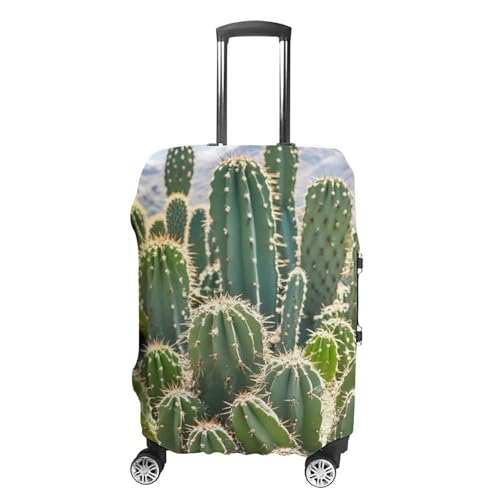 Green Cactus Printed Luggage Cover Protector, Fits 18-32 Inch Luggage