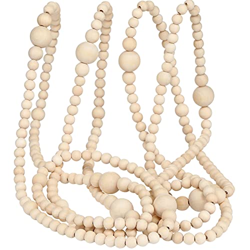 12 Feet Christmas Wooden Beads Garland Round Craft...