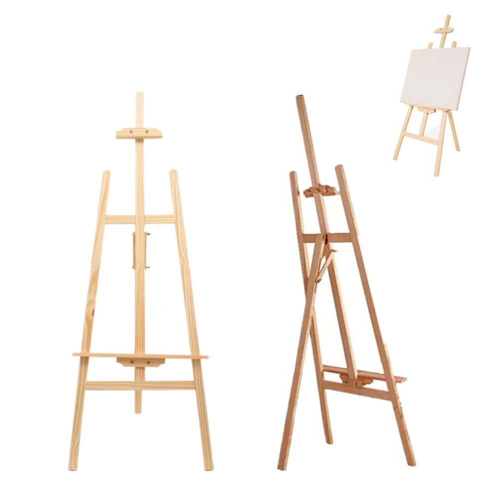 150CM Wooden A-Frame Studio Easel - Artist Easel Floor Standing Portable Artists Easel Display Easel Stand